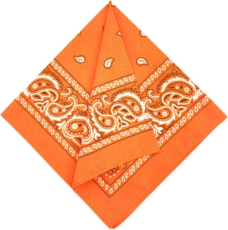 MD Style 100% Cotton Bandana for Men & Women 22" x 22" Paisley Pattern Handkerchief Headband Scarf - Image 2